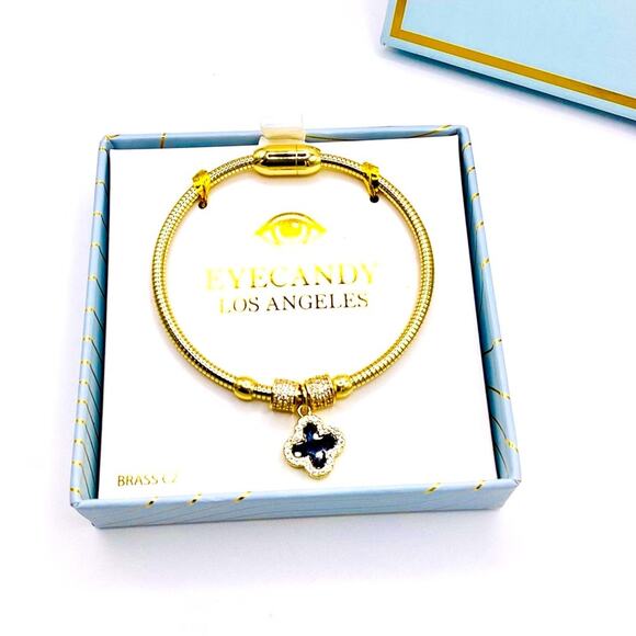 Eye Candy Gold Bracelet with Black Signature Charm - Picture 5 of 7